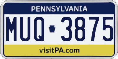 PA license plate MUQ3875