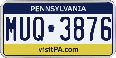 PA license plate MUQ3876
