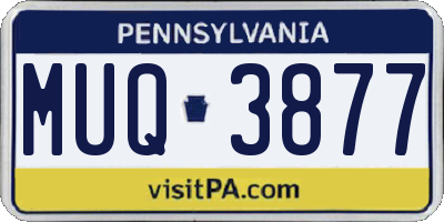 PA license plate MUQ3877