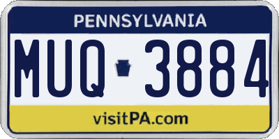 PA license plate MUQ3884
