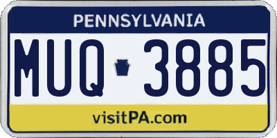 PA license plate MUQ3885