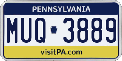 PA license plate MUQ3889