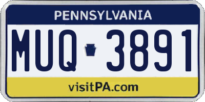 PA license plate MUQ3891