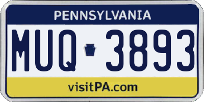 PA license plate MUQ3893
