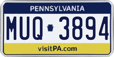 PA license plate MUQ3894