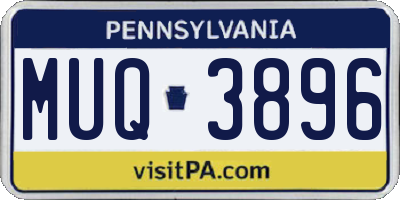 PA license plate MUQ3896