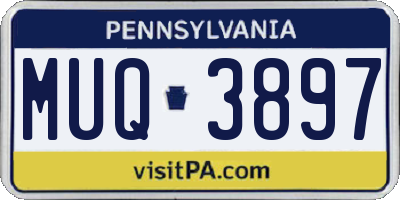PA license plate MUQ3897