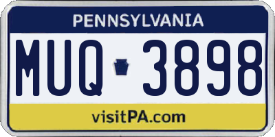 PA license plate MUQ3898