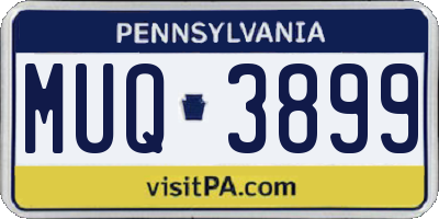 PA license plate MUQ3899
