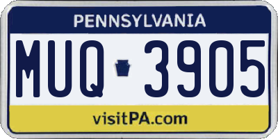 PA license plate MUQ3905