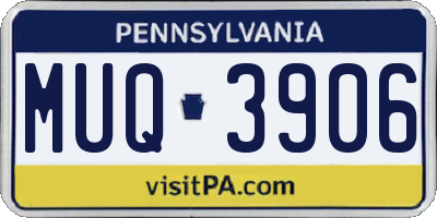 PA license plate MUQ3906