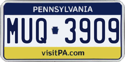 PA license plate MUQ3909
