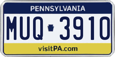 PA license plate MUQ3910
