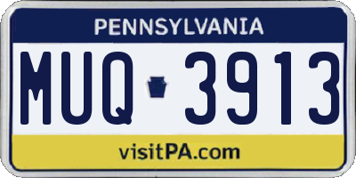 PA license plate MUQ3913