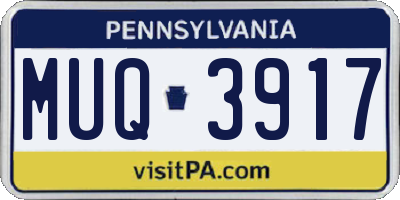 PA license plate MUQ3917