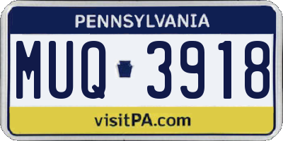 PA license plate MUQ3918