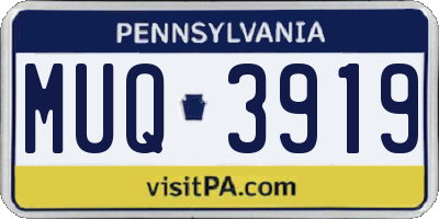 PA license plate MUQ3919