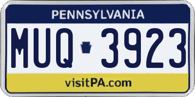 PA license plate MUQ3923