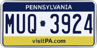 PA license plate MUQ3924