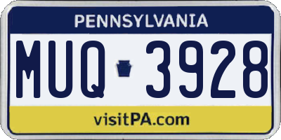 PA license plate MUQ3928