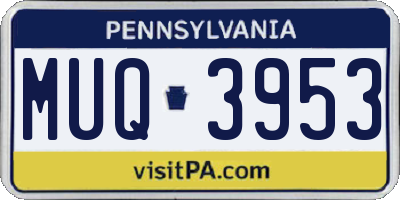 PA license plate MUQ3953