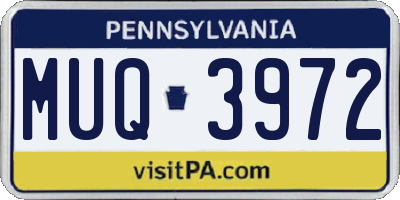 PA license plate MUQ3972