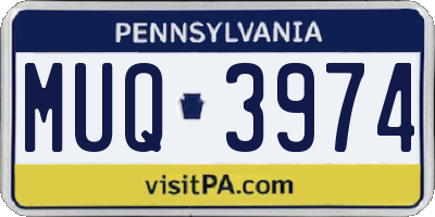 PA license plate MUQ3974
