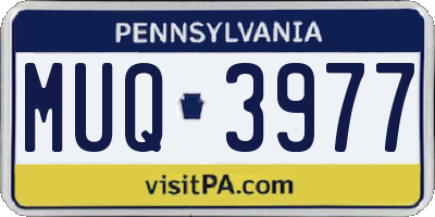 PA license plate MUQ3977