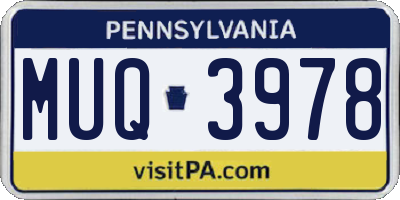 PA license plate MUQ3978