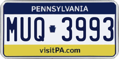 PA license plate MUQ3993