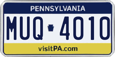 PA license plate MUQ4010