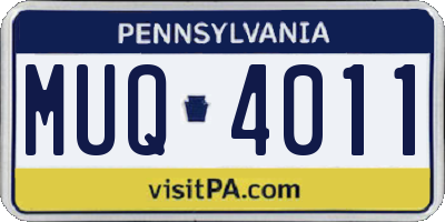 PA license plate MUQ4011