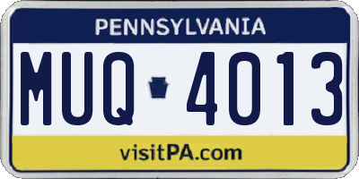 PA license plate MUQ4013