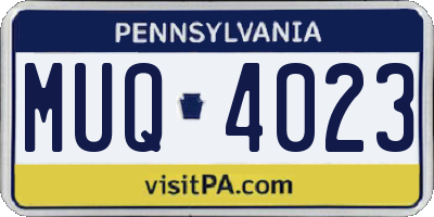 PA license plate MUQ4023