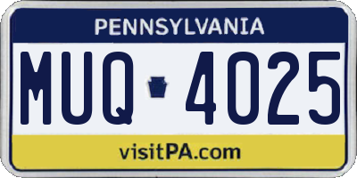 PA license plate MUQ4025