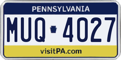 PA license plate MUQ4027