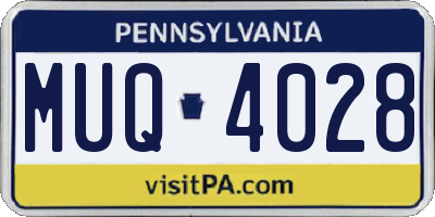 PA license plate MUQ4028