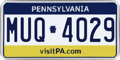 PA license plate MUQ4029