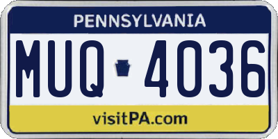 PA license plate MUQ4036