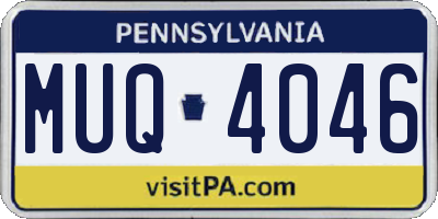 PA license plate MUQ4046