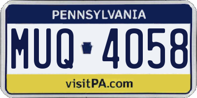 PA license plate MUQ4058