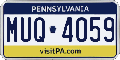 PA license plate MUQ4059