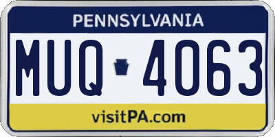 PA license plate MUQ4063