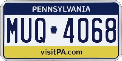 PA license plate MUQ4068