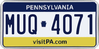 PA license plate MUQ4071