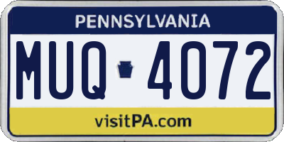 PA license plate MUQ4072