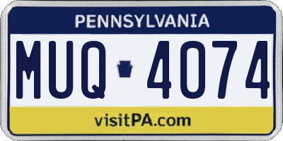 PA license plate MUQ4074