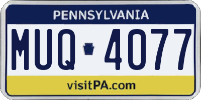 PA license plate MUQ4077
