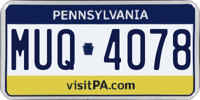 PA license plate MUQ4078
