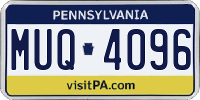 PA license plate MUQ4096